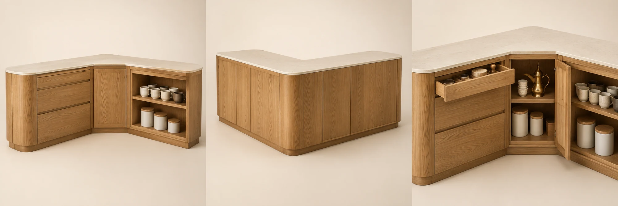 Rukn — L-shaped coffee station